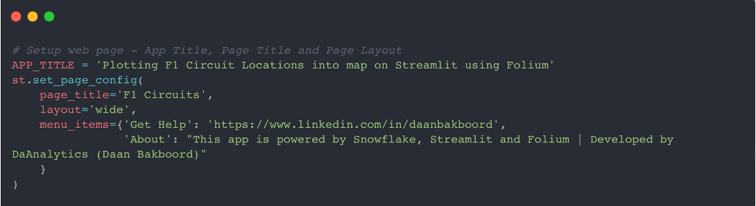 Streamlit Page settings come before all the other logic